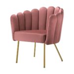 Oikiture Armchair Lounge Chair Accent Chairs Velvet Fabric Sofa Couches Pink - Image 3