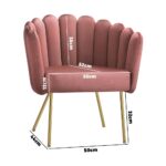 Oikiture Armchair Lounge Chair Accent Chairs Velvet Fabric Sofa Couches Pink - Image 5