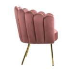 Oikiture Armchair Lounge Chair Accent Chairs Velvet Fabric Sofa Couches Pink - Image 2