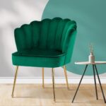 Oikiture Armchair Lounge Sofa Chair Fabric Accent Chairs Armchairs Couches Green - Image 3
