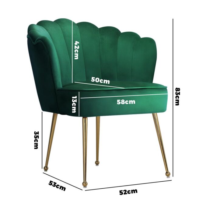 Oikiture Armchair Lounge Sofa Chair Fabric Accent Chairs Armchairs Couches Green - Image 4