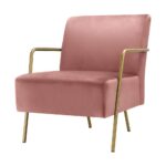 Oikiture Armchair Lounge Sofa Chair Velvet Accent Chairs Armchairs Couches Pink