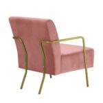 Oikiture Armchair Lounge Sofa Chair Velvet Accent Chairs Armchairs Couches Pink - Image 5