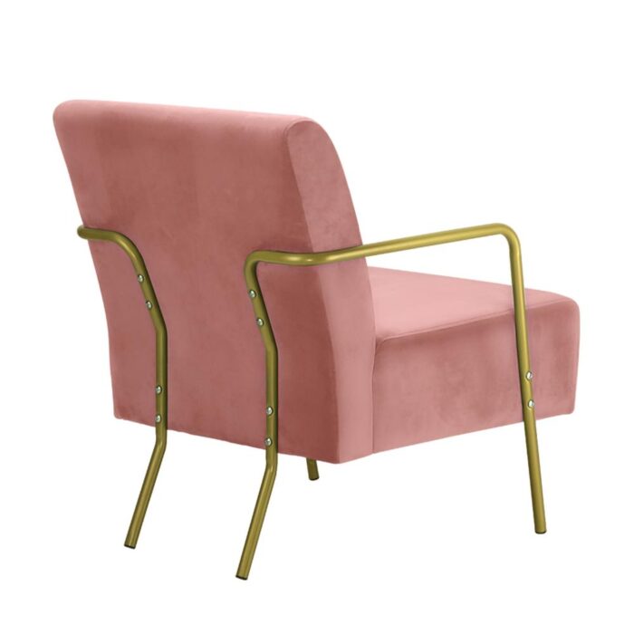 Oikiture Armchair Lounge Sofa Chair Velvet Accent Chairs Armchairs Couches Pink - Image 5