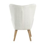 Oikiture Armchair with Footstool Sherpa White - Image 6