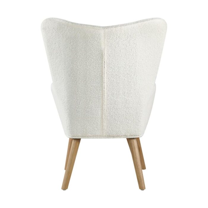 Oikiture Armchair with Footstool Sherpa White - Image 6