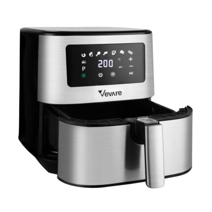 Vevare Air Fryer 5.5L LCD Electric Oven Oil Free Silver