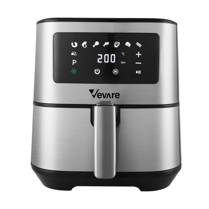 Vevare Air Fryer 5.5L LCD Electric Oven Oil Free Silver - Image 4