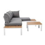 Gardeon Outdoor Sofa Set 4 Seater Corner Modular Lounge Setting Aluminium White - Image 4