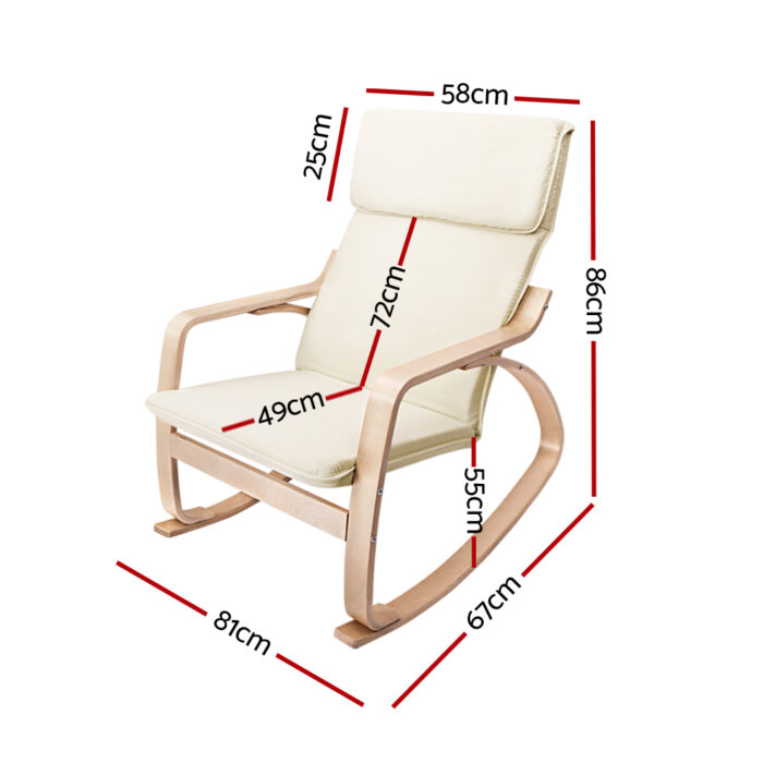 Artiss Rocking Armchair Bentwood Frame Aero - Image 2