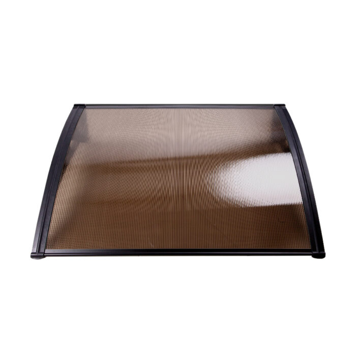 Instahut Window Door Awning Canopy 1.5mx3m Brown Sheet Black Plastic Frame - Image 3