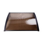 Instahut Window Door Awning Canopy 1.5mx4m Brown Sheet Black Plastic Frame - Image 3