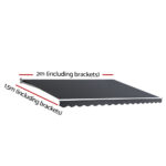 Instahut Retractable Outdoor Arm Awning 2 x 1.5M - Grey - Image 2