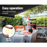 Instahut Retractable Outdoor Arm Awning 2 x 1.5M - Grey - Image 4