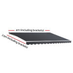 Instahut Retractable Outdoor Arm Awning 4 x 2.5M - Grey - Image 2