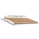 Instahut Motorised 4x2.5m Folding Arm Awning - Beige - Image 2