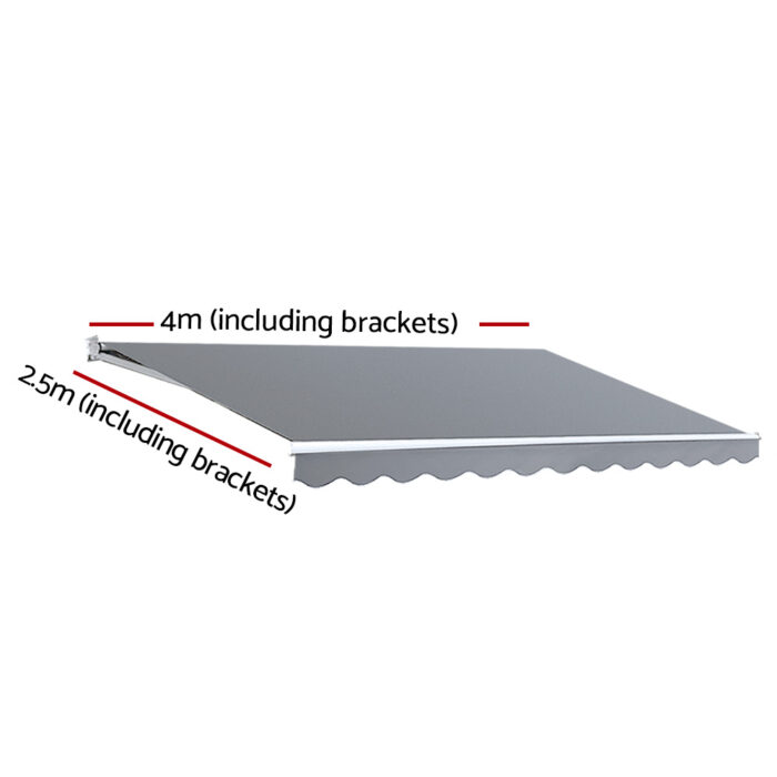Instahut Motorised 4x2.5m Folding Arm Awning - Pearl Grey - Image 2