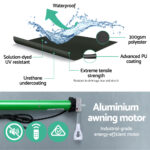 Instahut Motorised 4.5x3m Folding Arm Awning - Grey - Image 4