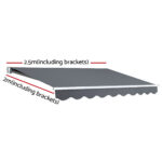 Instahut Retractable Folding Arm Awning Manual Sunshade 2.5Mx2M Grey - Image 2