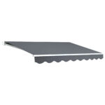 Instahut Retractable Folding Arm Awning Manual Sunshade 3Mx2.5M Grey