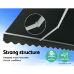 Instahut Folding Arm Awning Outdoor Awning Canopy Retractable 5Mx2.5M Grey - Image 3