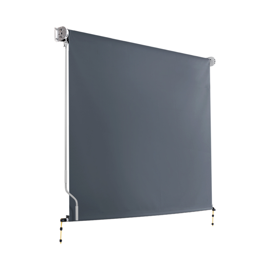 AWN-B-DOWN-PS-15-GREY-54579-00 Instahut Outdoor Blinds Blackout Roll Down Awning Window Shade 1.5X2.5M Grey - Image 1