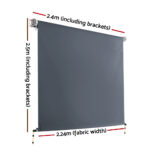 Instahut Outdoor Blinds Blackout Roll Down Awning Window Shade 2.4X2.5M Grey - Image 2