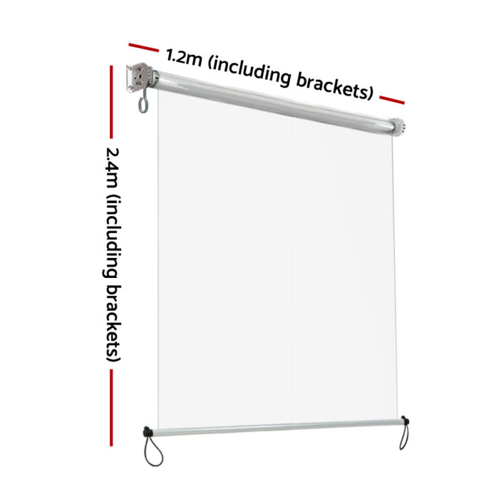 Instahut Outdoor Blinds Transparent Roll Down Awning Window Shade 1.2X2.4M - Image 2