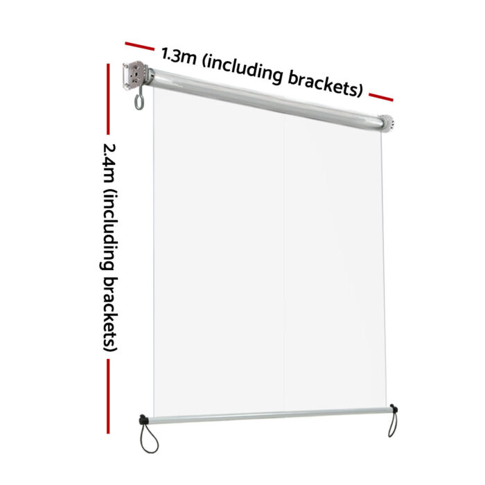 Instahut Outdoor Blinds Transparent Roll Down Awning Window Shade 1.3X2.4M - Image 2
