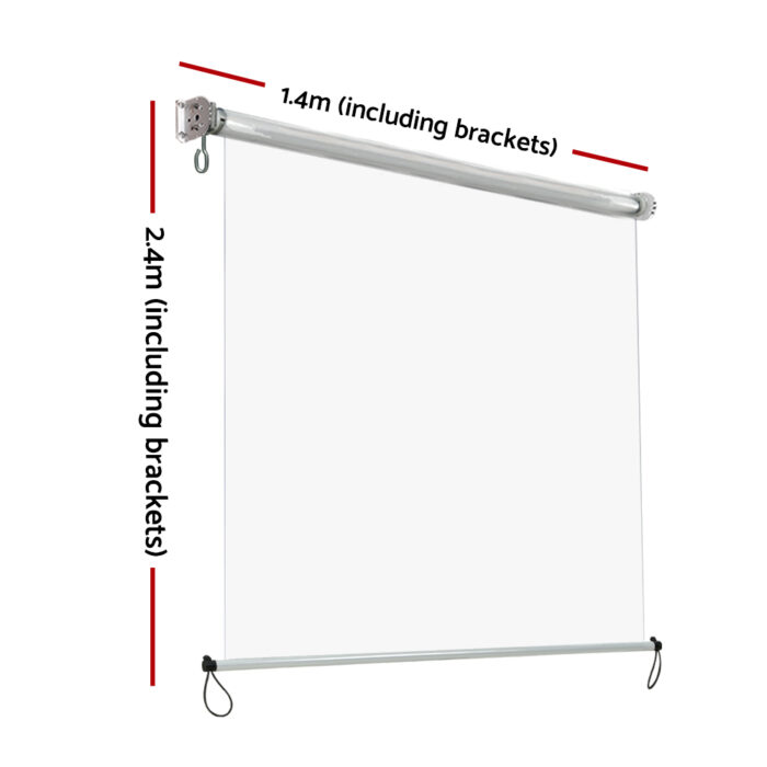 Instahut Outdoor Blinds Transparent Roll Down Awning Window Shade 1.4X2.4M - Image 2