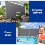 Instahut Side Awning Sun Shade Outdoor Blinds Retractable Screen 1.6X3M GR - Image 4