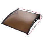 Instahut Window Door Awning 1mx1.2m Brown Hollow Sheet Plastic Frame - Image 2