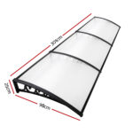 Instahut Window Door Awning 1mx3m Transparent Hollow Sheet Plastic Frame - Image 2