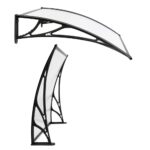 Instahut Window Door Awning Canopy 1mx4m Transparent Sheet Black Plastic Frame - Image 2