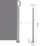 Instahut Retractable Side Awning Shade 1.8 x 3m - Grey - Image 3