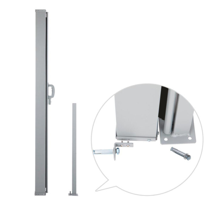 Set of 2 Instahut Side Awning Sun Shade Outdoor Blinds Retractable Screen 2X3M BK - Image 3