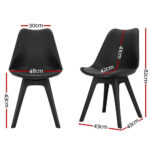 Artiss Dining Chairs Set of 4 Black Leather Luna - Image 2