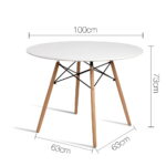 Artiss Dining Table Round White 4 Seater 100CM - Image 2