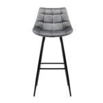 Artiss 2x Bar Stools Velvet Chairs Grey - Image 3