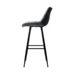 Artiss 2x Bar Stools Velvet Chairs Grey - Image 4