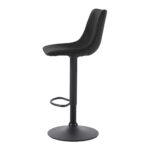 Artiss 2x Bar Stools Vintage Leather Swivel Gas Lift Black - Image 4