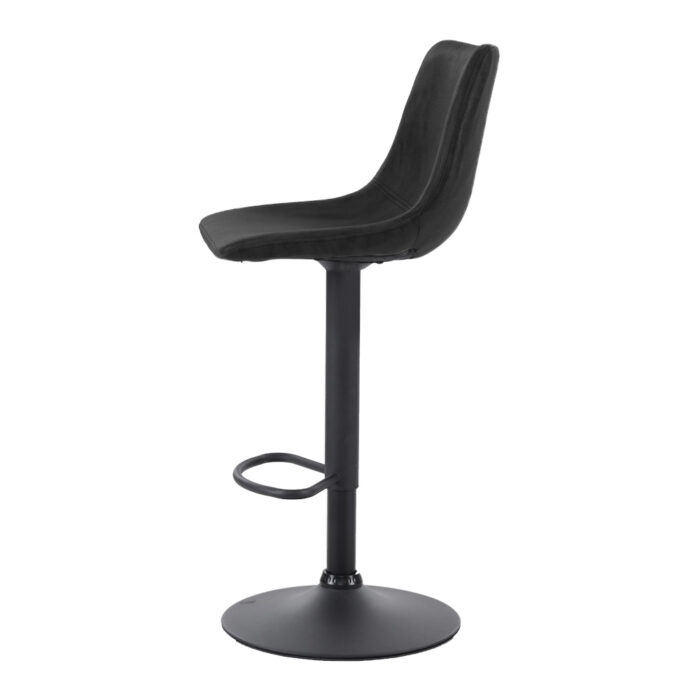 Artiss 2x Bar Stools Vintage Leather Swivel Gas Lift Black - Image 4