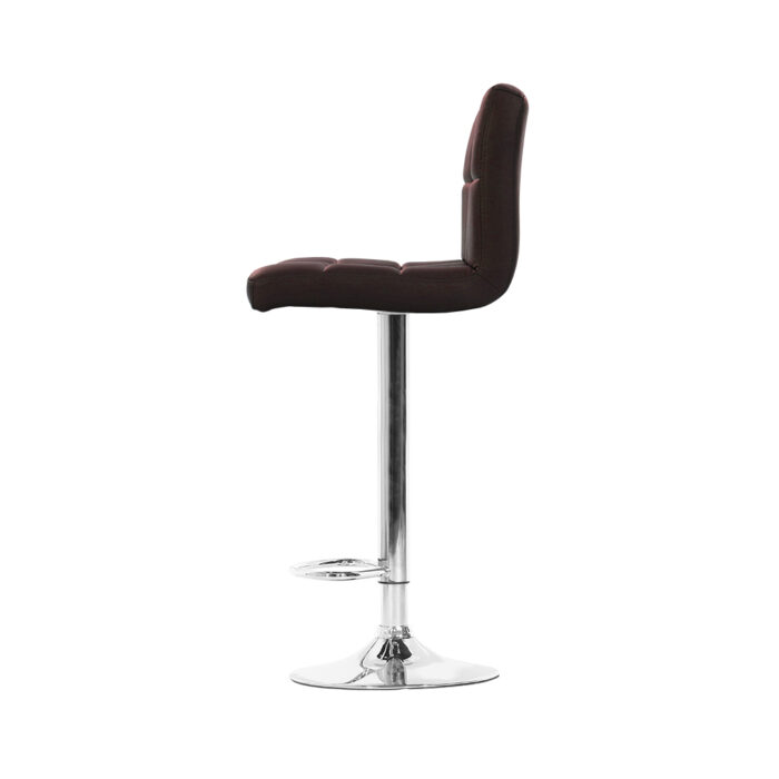 Artiss 4x Bar Stools Leather Gas Lift Brown - Image 4