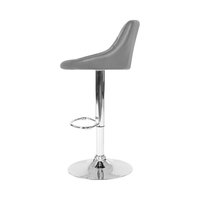 Artiss 4x Bar Stools Leather Padded Gas Lift Grey - Image 4