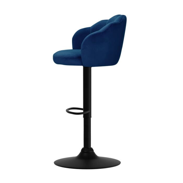 Artiss 2x Bar Stools Gas Lift Velvet Blue - Image 4