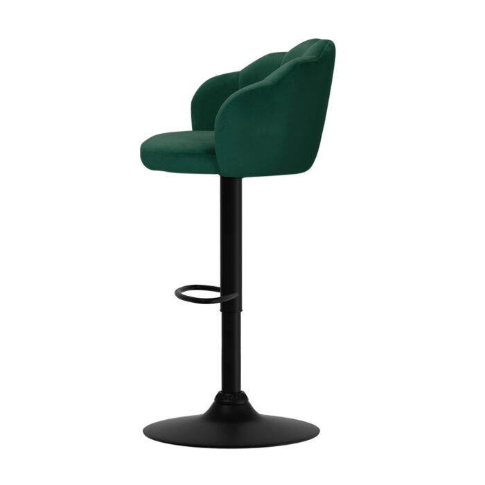 Artiss 2x Bar Stools Gas Lift Velvet Green - Image 4