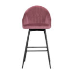 Artiss Set of 2 Bar Stools Kitchen Stool Dining Chairs Velvet Chair Barstool Pink Mesial - Image 3