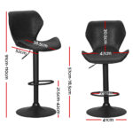 Artiss Bar Stools Kitchen Counter Stools Swivel Gas Lift Vintage Chairs Black x2 - Image 2
