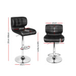 Artiss 4x Bar Stools Gas Lift Leather Padded Black - Image 2