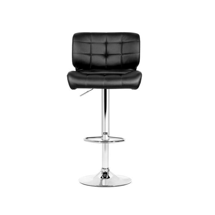 Artiss 4x Bar Stools Gas Lift Leather Padded Black - Image 3